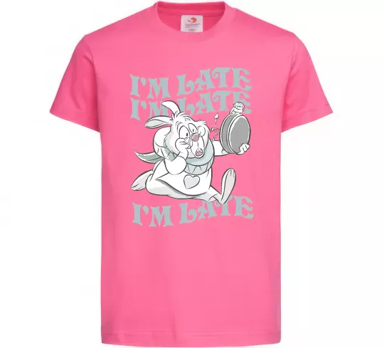 Детская футболка I`m late Ярко-розовый фото
