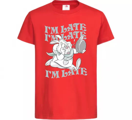 Детская футболка I`m late Красный фото