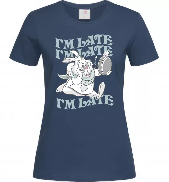 Жіноча футболка I`m late Темно-синій фото