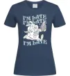 Жіноча футболка I`m late Темно-синій фото
