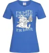 Жіноча футболка I`m late Яскраво-синій фото