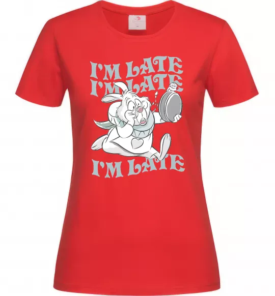 Жіноча футболка I`m late Червоний фото