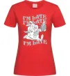 Жіноча футболка I`m late Червоний фото
