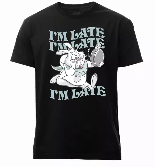 Чоловіча преміум футболка I`m late Чорний фото