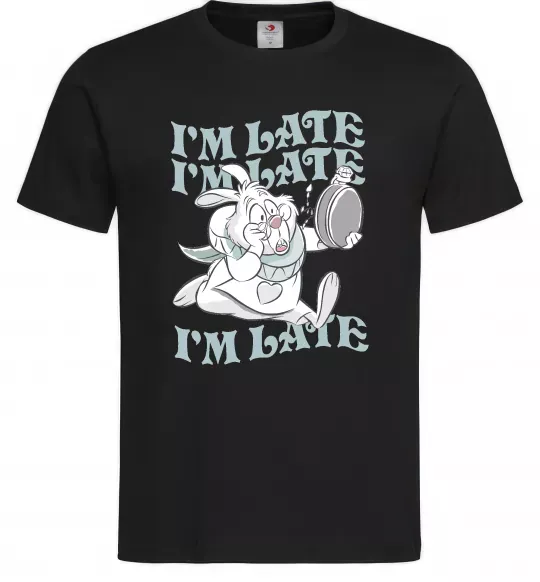 Мужская футболка I`m late Черный фото