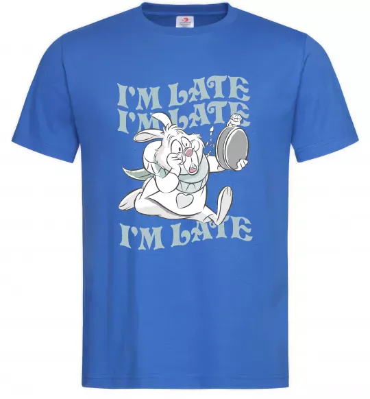 Мужская футболка I`m late Ярко-синий фото
