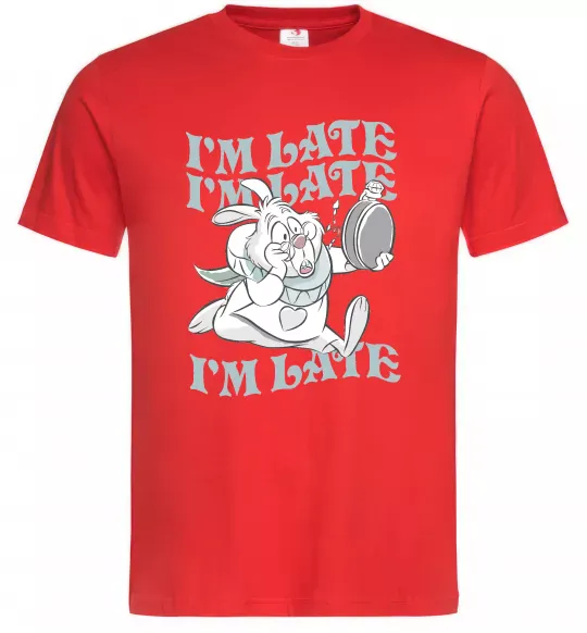 Мужская футболка I`m late Красный фото