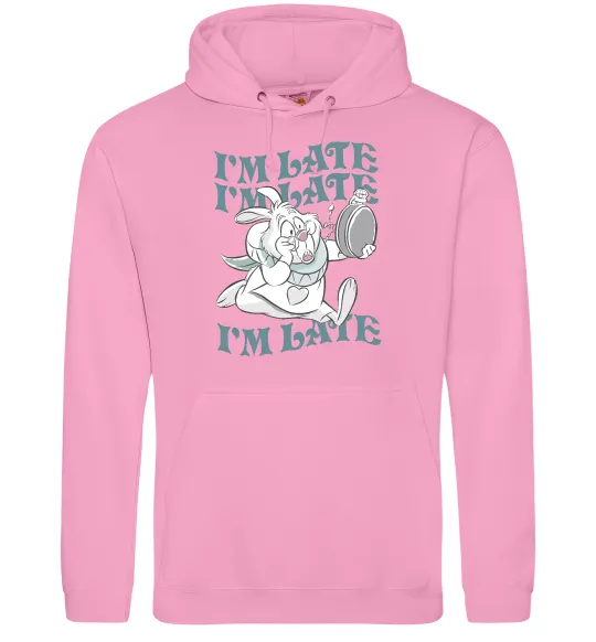 Женская толстовка (худи) I`m late Розовый фото