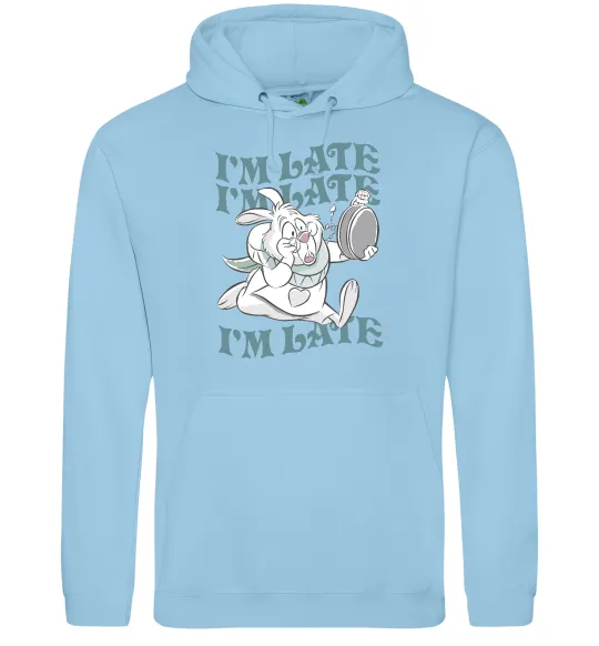Женская толстовка (худи) I`m late Голубой фото