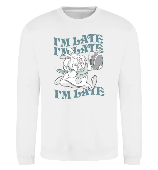 Світшот I`m late Білий фото