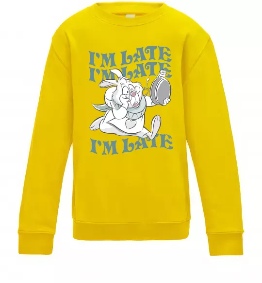 Дитячий світшот I`m late Сонячно жовтий фото