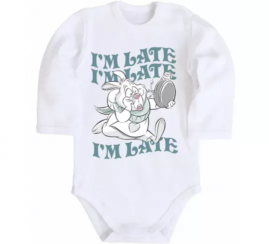 Детский боди I`m late Белый фото