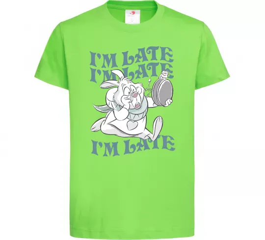 Детская футболка I`m late Лаймовый фото