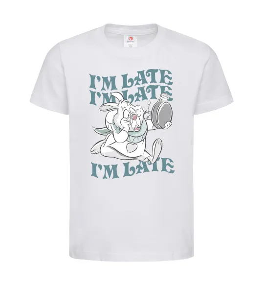 Дитяча футболка I`m late Білий фото