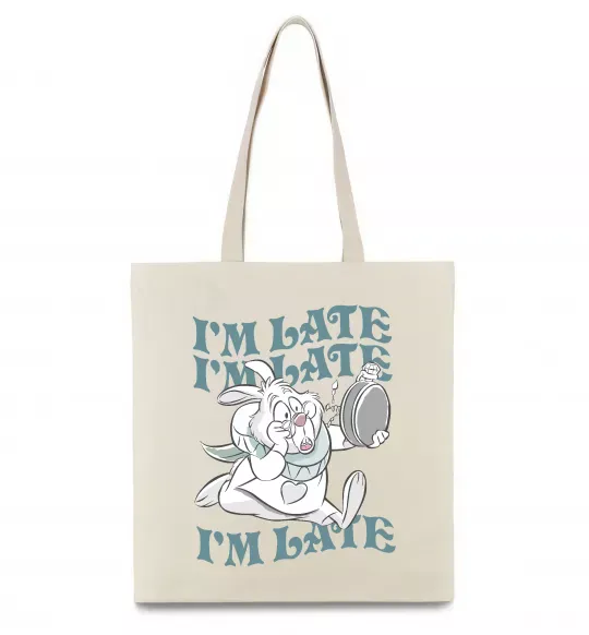 Эко-сумка I`m late Бежевый фото