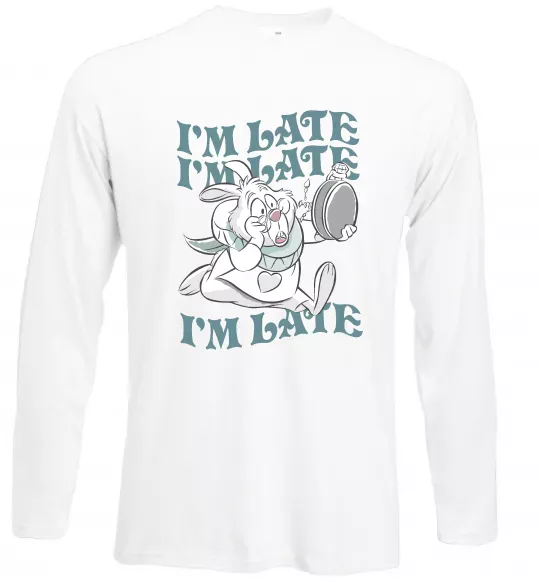 Лонгслив I`m late Белый фото