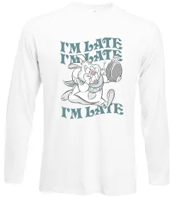 Лонгслив I`m late Белый фото