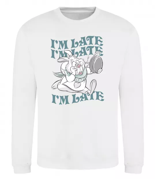 Свитшот I`m late Белый фото