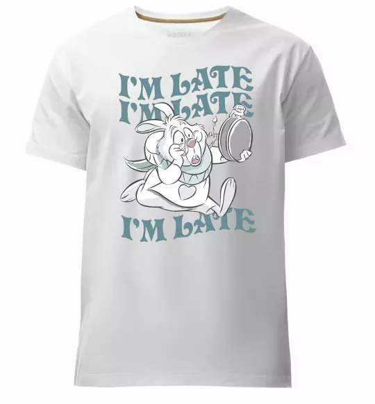 Чоловіча преміум футболка I`m late Білий фото
