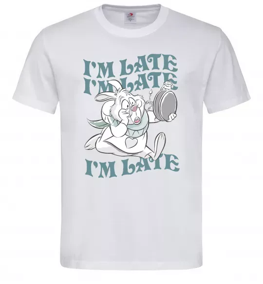 Мужская футболка I`m late Белый фото