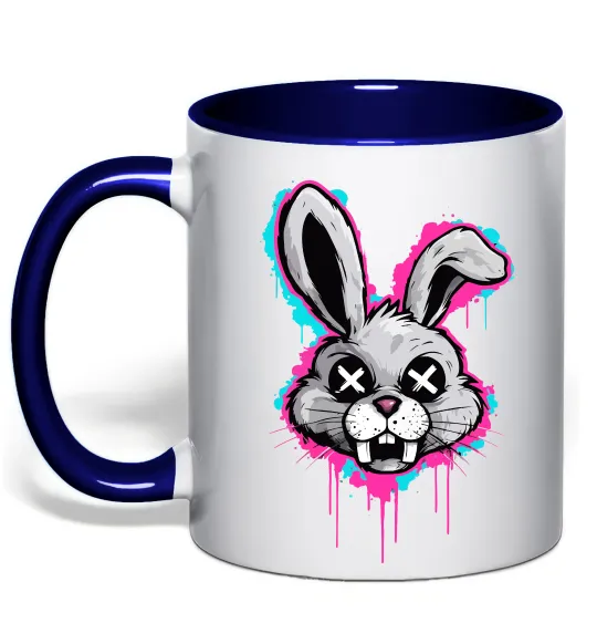 Чашка с цветной ручкой Graffity hare Глубокий темно-синий фото