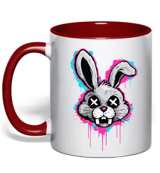 Чашка с цветной ручкой Graffity hare Красный фото