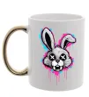 Чашка с цветной ручкой Graffity hare Золото фото