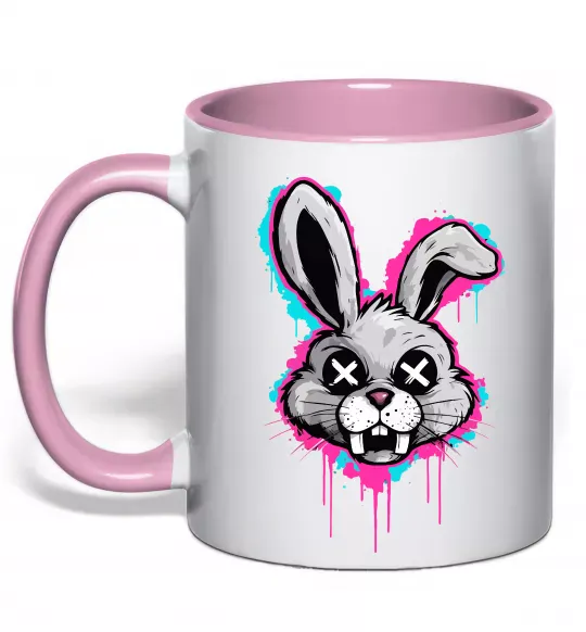 Чашка с цветной ручкой Graffity hare Нежно розовый фото