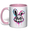 Чашка с цветной ручкой Graffity hare Нежно розовый фото