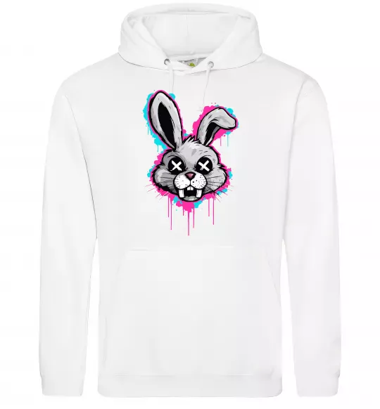 Мужская толстовка (худи) Graffity hare Белый фото