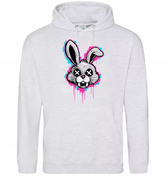 Мужская толстовка (худи) Graffity hare Серый меланж фото