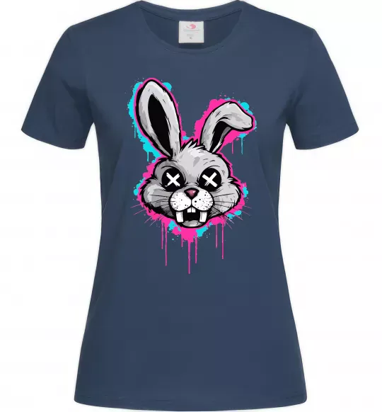 Жіноча футболка Graffity hare Темно-синій фото