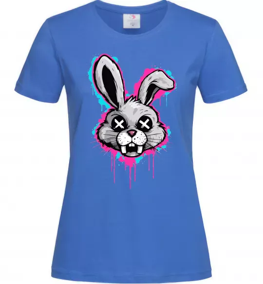 Жіноча футболка Graffity hare Яскраво-синій фото