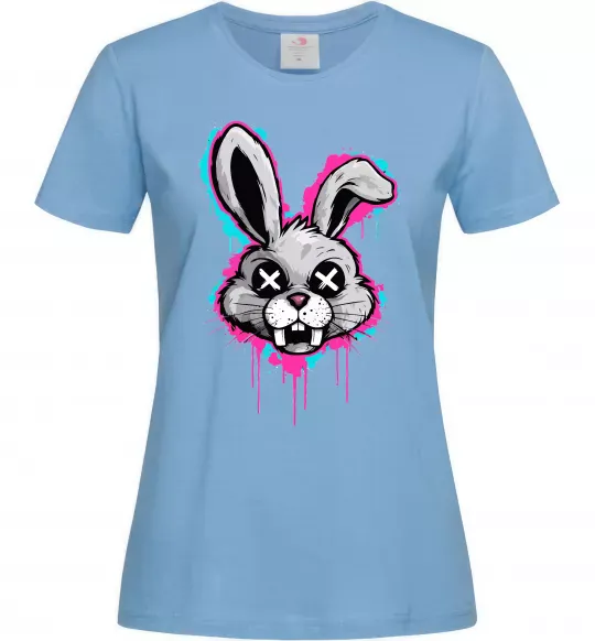 Жіноча футболка Graffity hare Блакитний фото