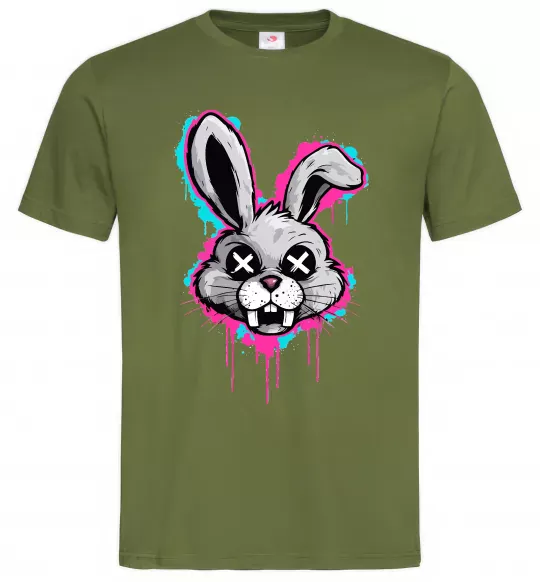 Мужская футболка Graffity hare Оливковый фото
