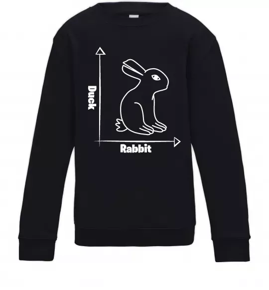 Дитячий світшот Duck or rabbit Чорний фото