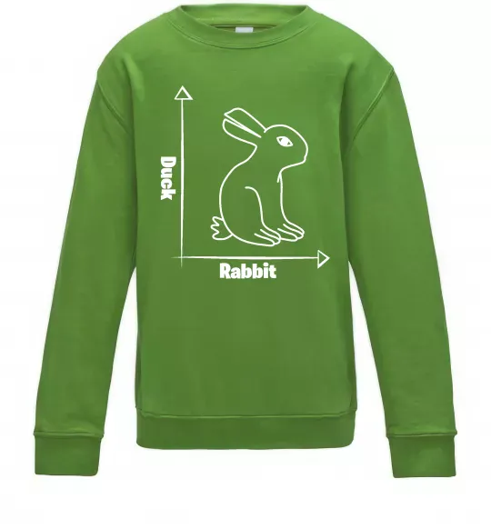 Дитячий світшот Duck or rabbit Лаймовий фото