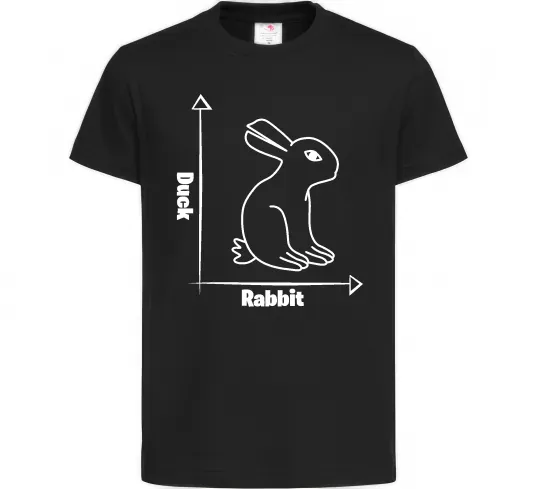 Детская футболка Duck or rabbit Черный фото
