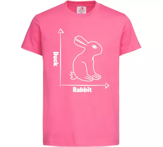 Детская футболка Duck or rabbit Ярко-розовый фото