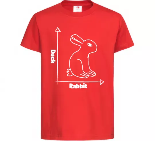 Детская футболка Duck or rabbit Красный фото