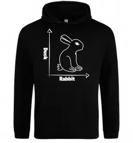 Мужская толстовка (худи) Duck or rabbit Черный фото