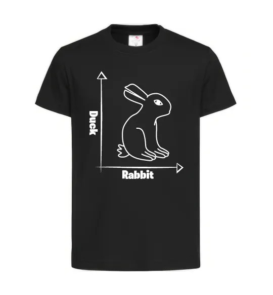 Дитяча футболка Duck or rabbit Чорний фото