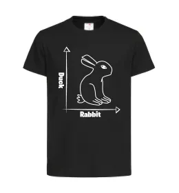 Дитяча футболка Duck or rabbit Чорний фото