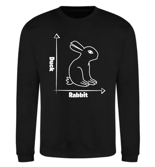 Світшот Duck or rabbit Чорний фото