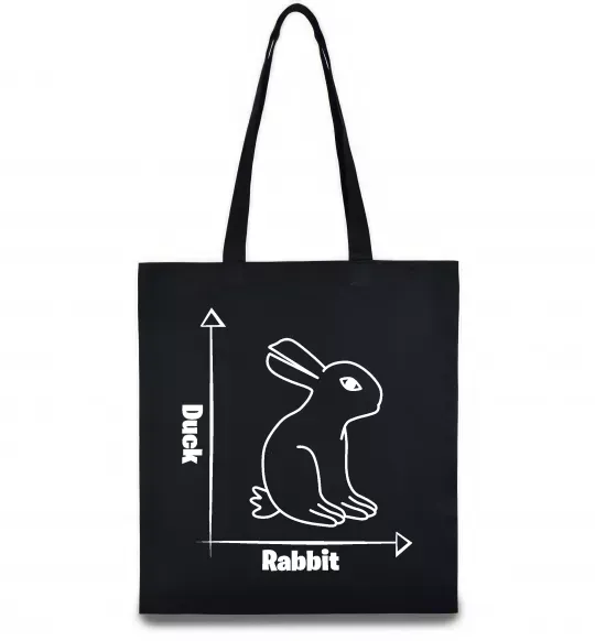 Еко-сумка Duck or rabbit Чорний фото