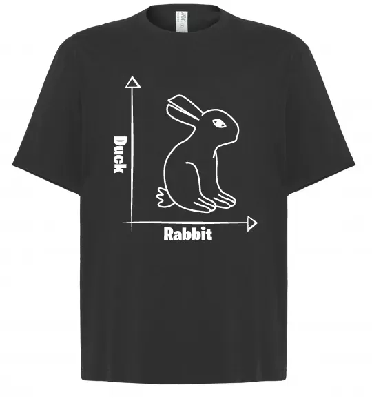 Футболка Оверсайз Duck or rabbit Черный фото