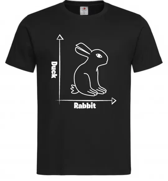 Мужская футболка Duck or rabbit Черный фото
