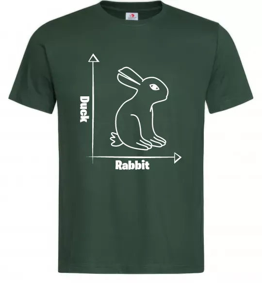 Мужская футболка Duck or rabbit Темно-зеленый фото