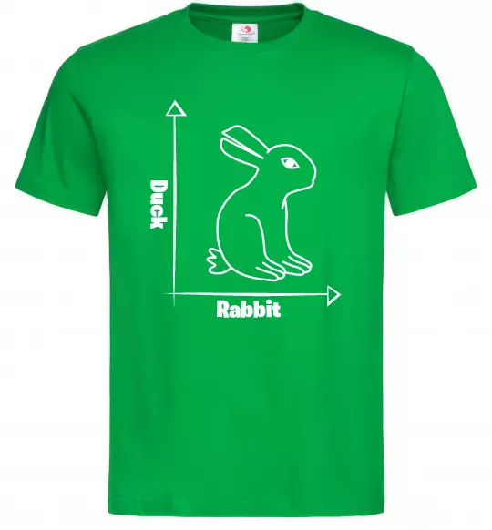 Мужская футболка Duck or rabbit Зеленый фото