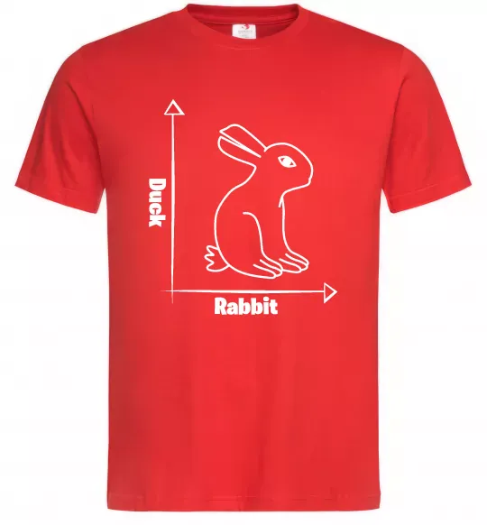 Мужская футболка Duck or rabbit Красный фото